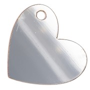 Ciondolo a cuore 39x45 mm in plexiglass - Effetto specchio - Père[fect] - Grigio x1
